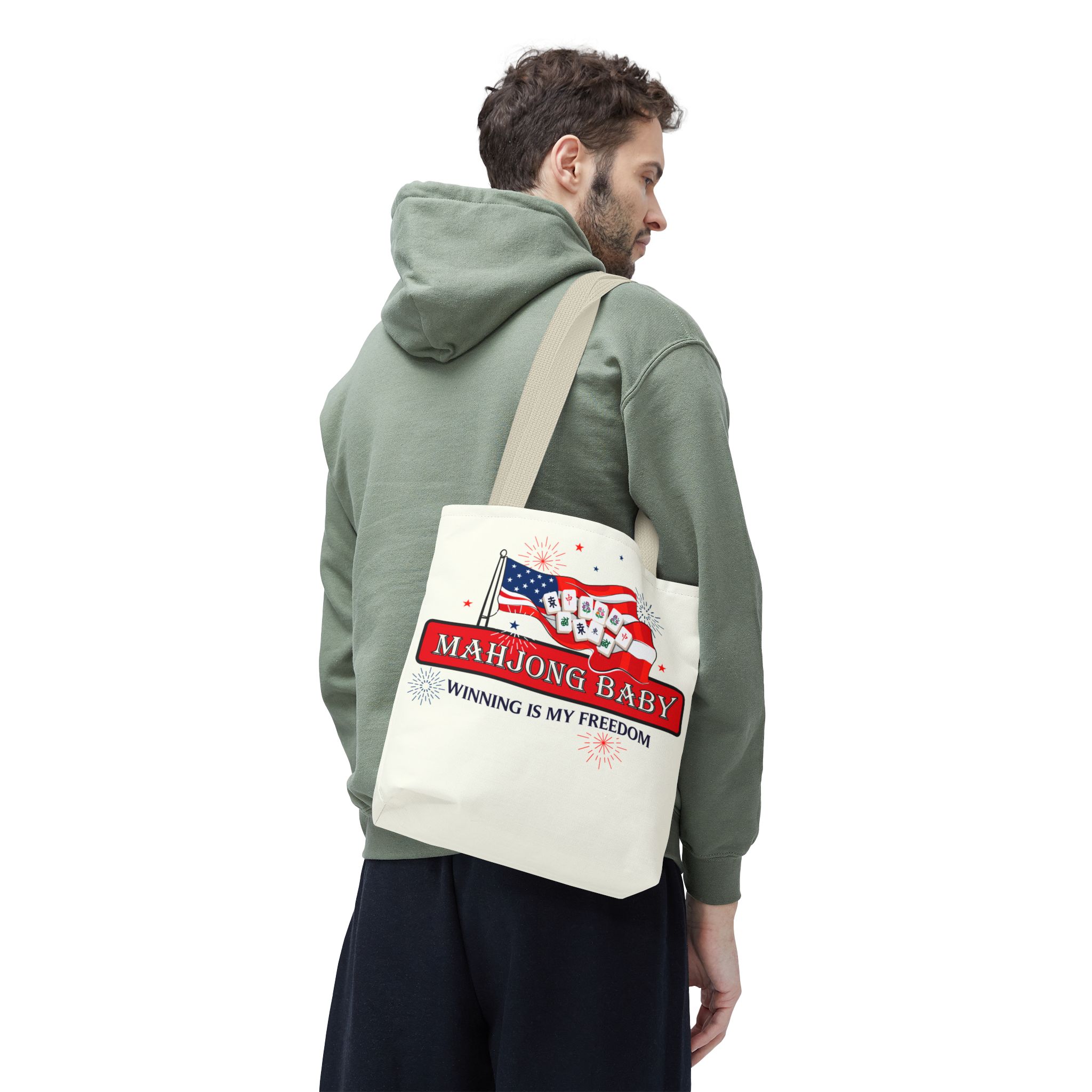 Patriotic Mahjong Tote Bag | Mahjong Baby Red White & Blue Carryall - Image 51