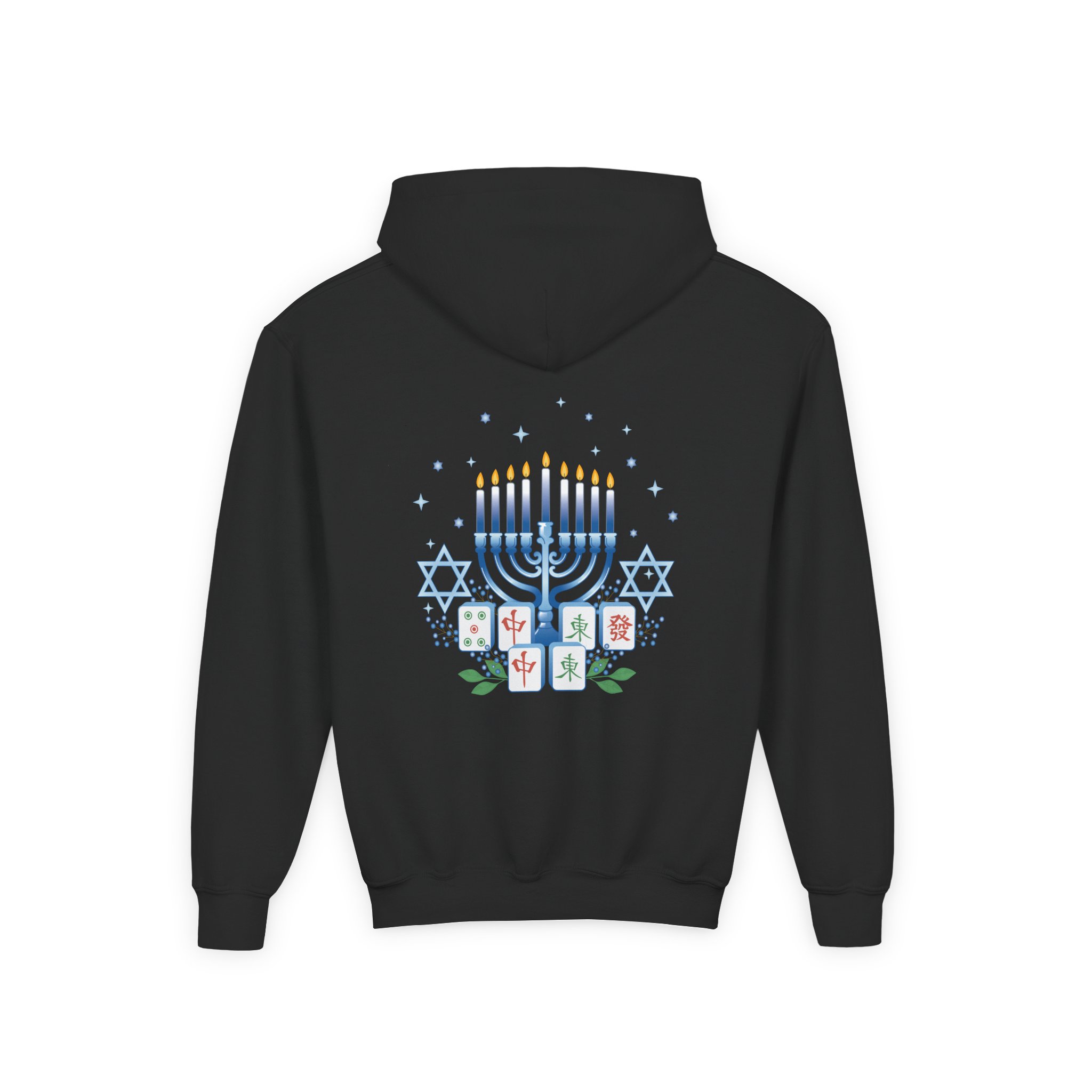 Copy of Merry Mahjong Youth Hoodie | Holiday Gnome Kids’ Hooded Sweatshirt - Image 7