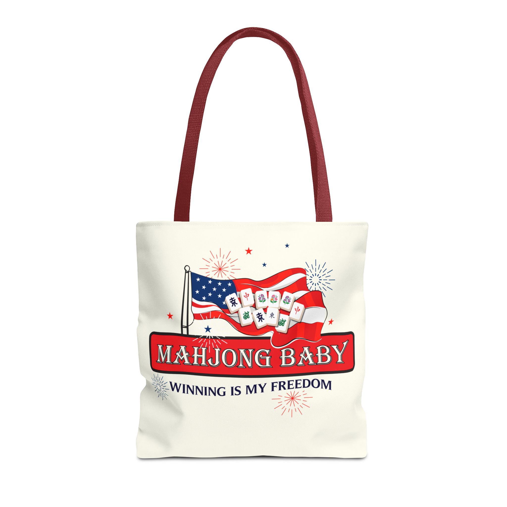 Patriotic Mahjong Tote Bag | Mahjong Baby Red White & Blue Carryall - Image 22