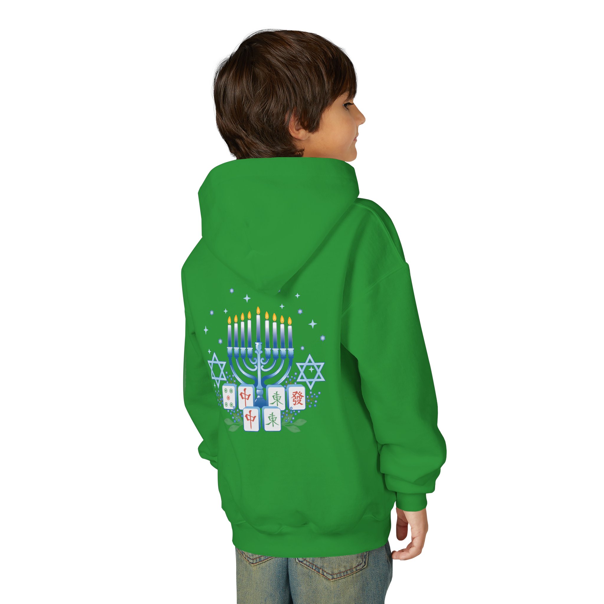 Copy of Merry Mahjong Youth Hoodie | Holiday Gnome Kids’ Hooded Sweatshirt - Image 17