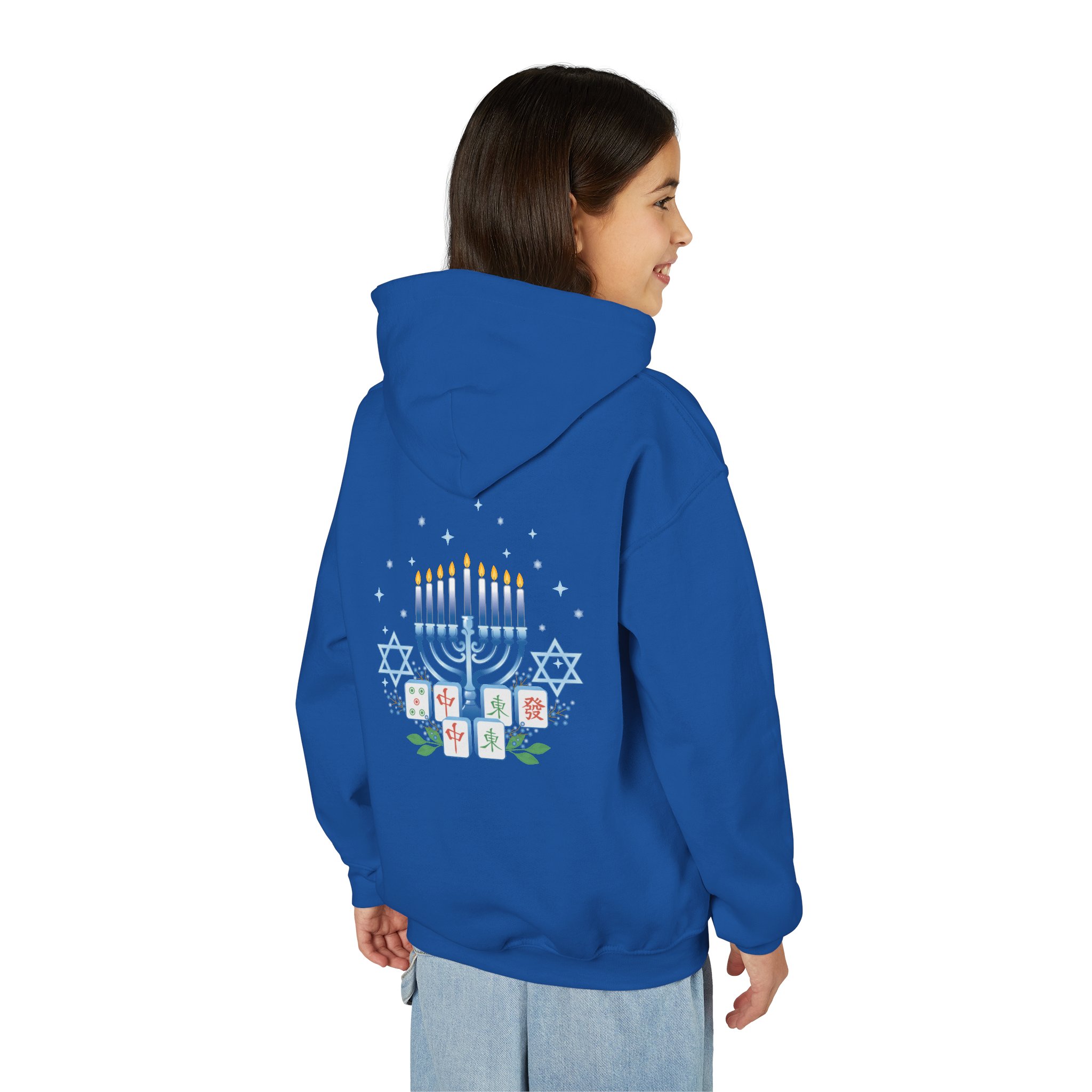 Copy of Merry Mahjong Youth Hoodie | Holiday Gnome Kids’ Hooded Sweatshirt - Image 54
