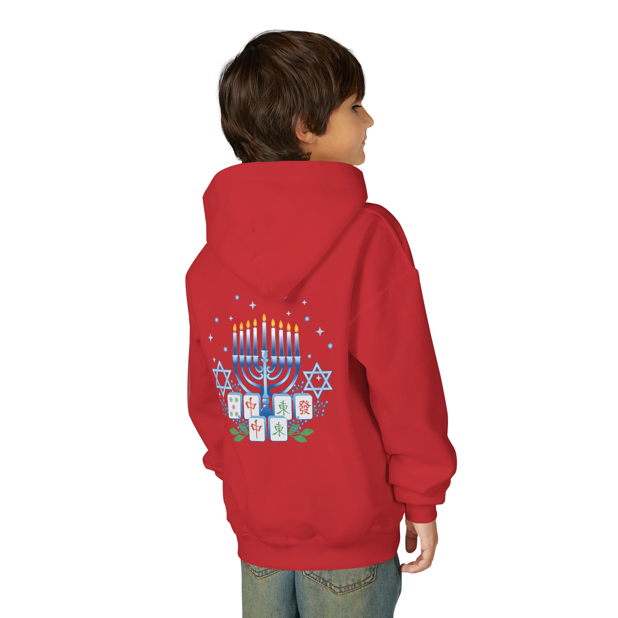 Copy of Merry Mahjong Youth Hoodie | Holiday Gnome Kids’ Hooded Sweatshirt - Image 73