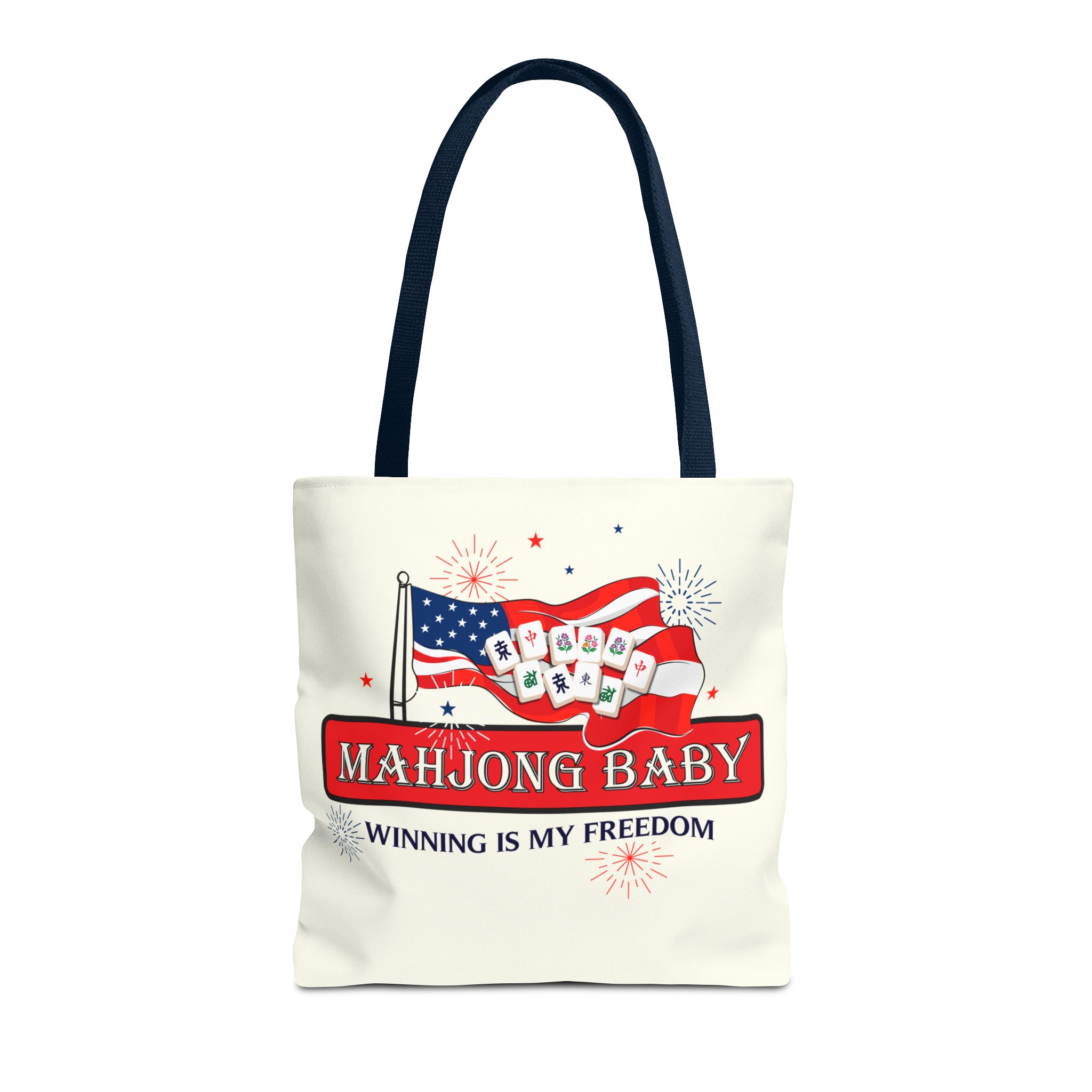 Patriotic Mahjong Tote Bag | Mahjong Baby Red White & Blue Carryall - Image 67