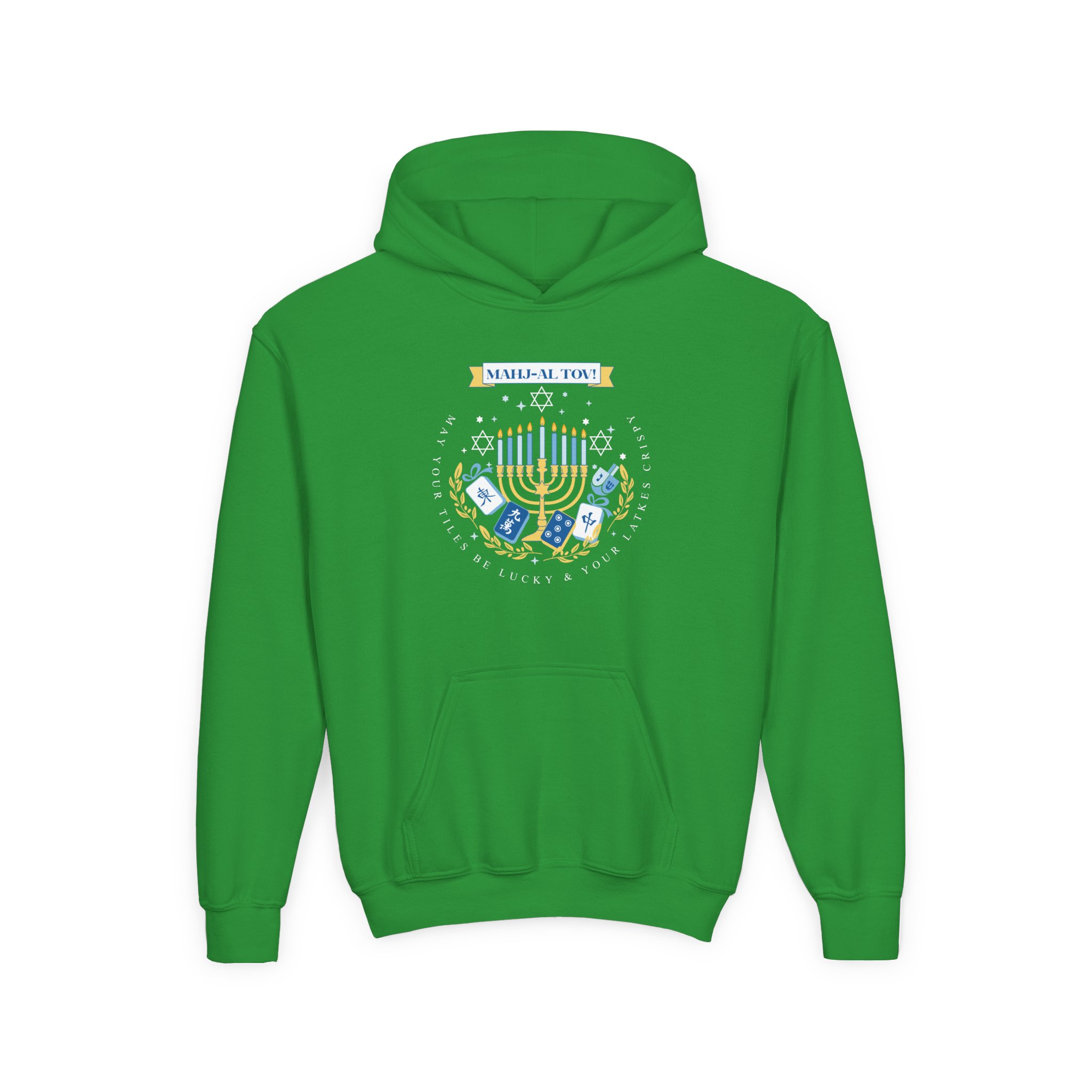 Copy of Merry Mahjong Youth Hoodie | Holiday Gnome Kids’ Hooded Sweatshirt - Image 20