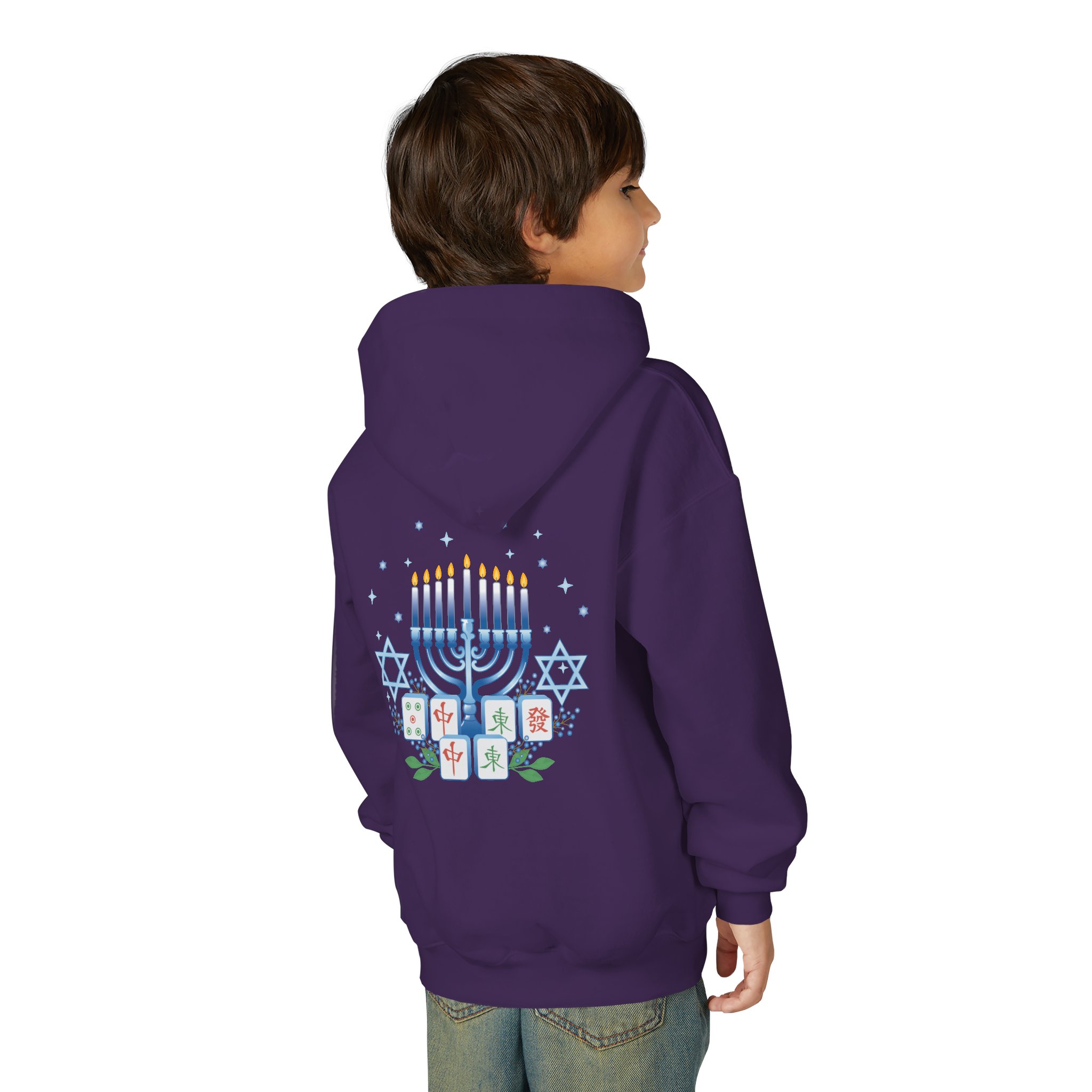 Copy of Merry Mahjong Youth Hoodie | Holiday Gnome Kids’ Hooded Sweatshirt - Image 38