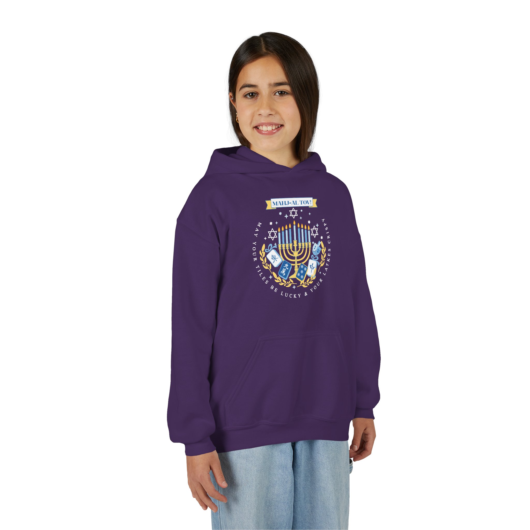 Copy of Merry Mahjong Youth Hoodie | Holiday Gnome Kids’ Hooded Sweatshirt - Image 39