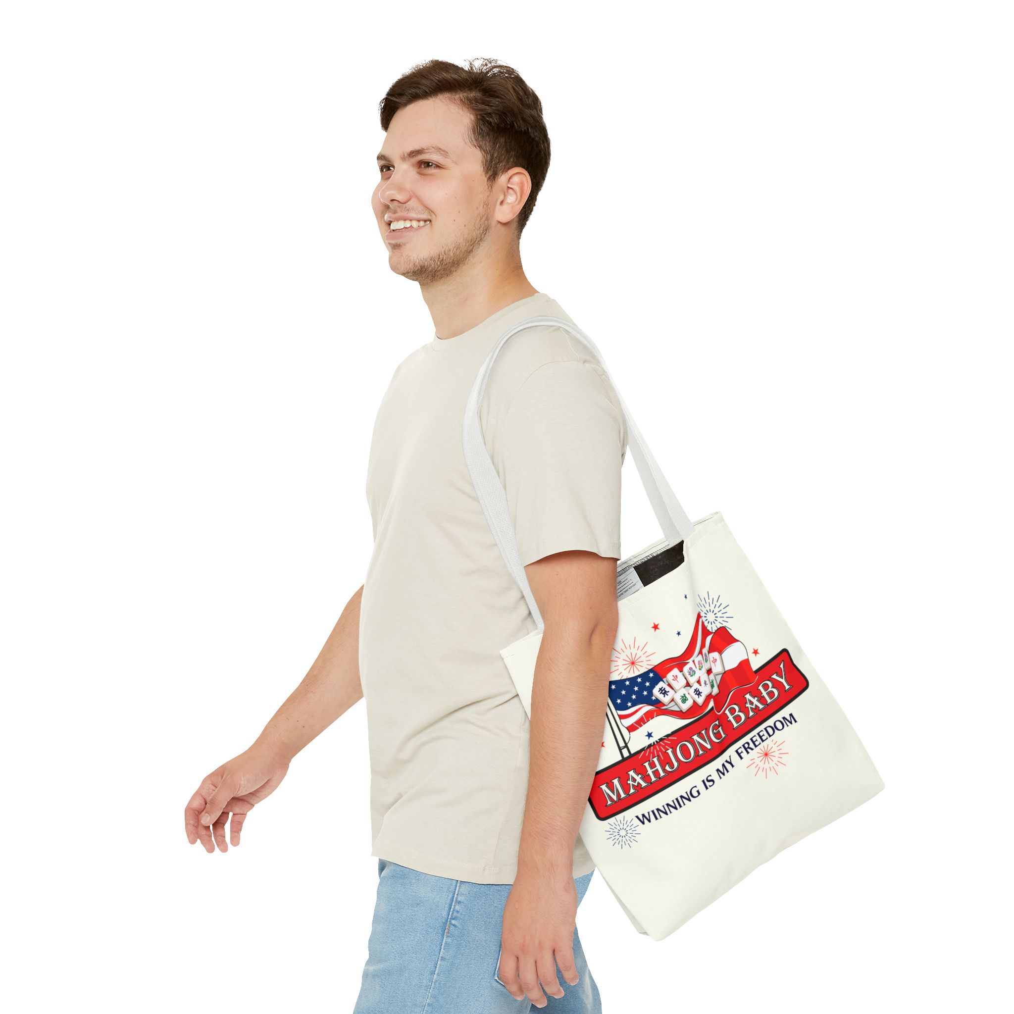 Patriotic Mahjong Tote Bag | Mahjong Baby Red White & Blue Carryall - Image 38