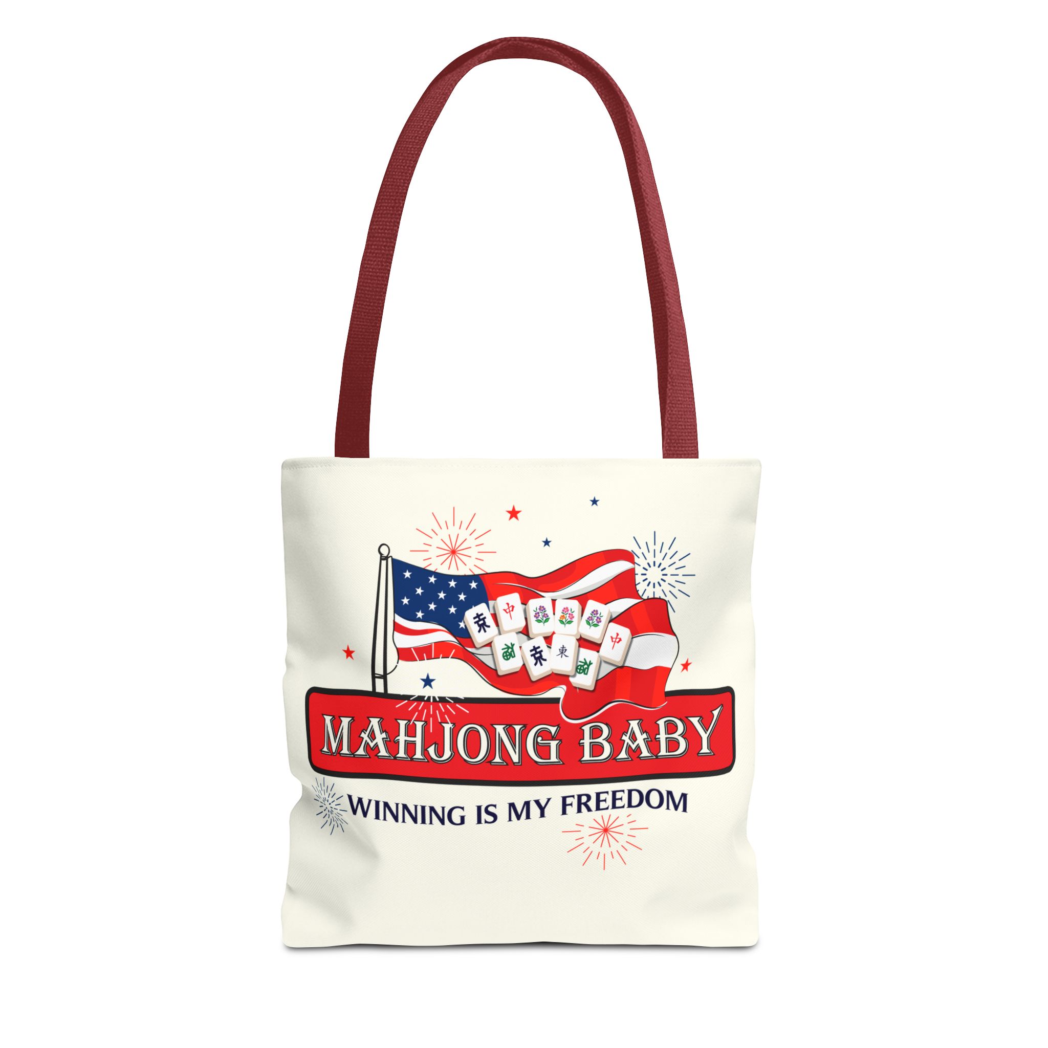 Patriotic Mahjong Tote Bag | Mahjong Baby Red White & Blue Carryall - Image 17