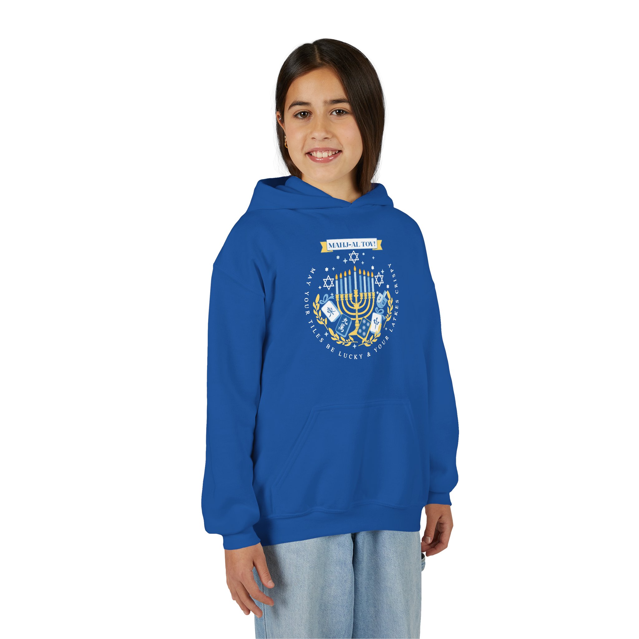 Copy of Merry Mahjong Youth Hoodie | Holiday Gnome Kids’ Hooded Sweatshirt - Image 53